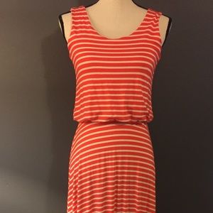 Renee C(Stitchfix) Orange/White Striped Maxi Dress